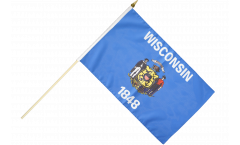 USA Wisconsin Hand Waving Flag