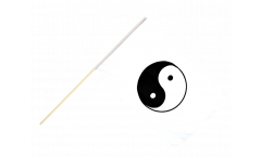 Ying and Yang, white Hand Waving Flag