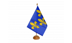 France Île-de-France coat of arms with lily Table Flag