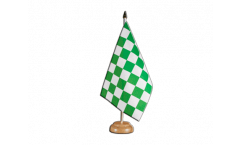 Checkered green-white Table Flag