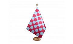 Checkered red blue Table Flag