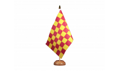 Checkered red yellow Table Flag