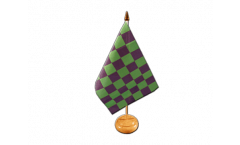 Checkered purple-green Table Flag