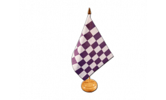 Checkered purple-white Table Flag