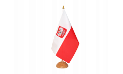 Poland with eagle Table Flag