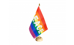 Rainbow with PEACE Table Flag