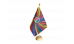 Rainbow Peace Swirl Table Flag