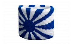 White-Blue Wristband / sweatband - 2.5 x 3.15 inch