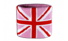 Great Britain Union Jack pink Wristband / sweatband - 2.5 x 3.15 inch