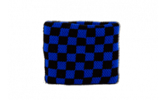 Checkered blue-black Wristband / sweatband - 2.5 x 3.15 inch