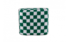 Checkered green-white Wristband / sweatband - 2.5 x 3.15 inch