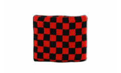 Checkered red-black Wristband / sweatband - 2.5 x 3.15 inch