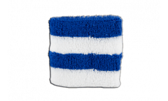 Stripe blue white Wristband / sweatband - 2.5 x 3.15 inch