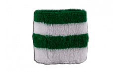 Stripe green white Wristband / sweatband - 2.5 x 3.15 inch