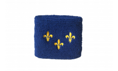 France Île-de-France coat of arms with lily Wristband / sweatband - 2.5 x 3.15 inch