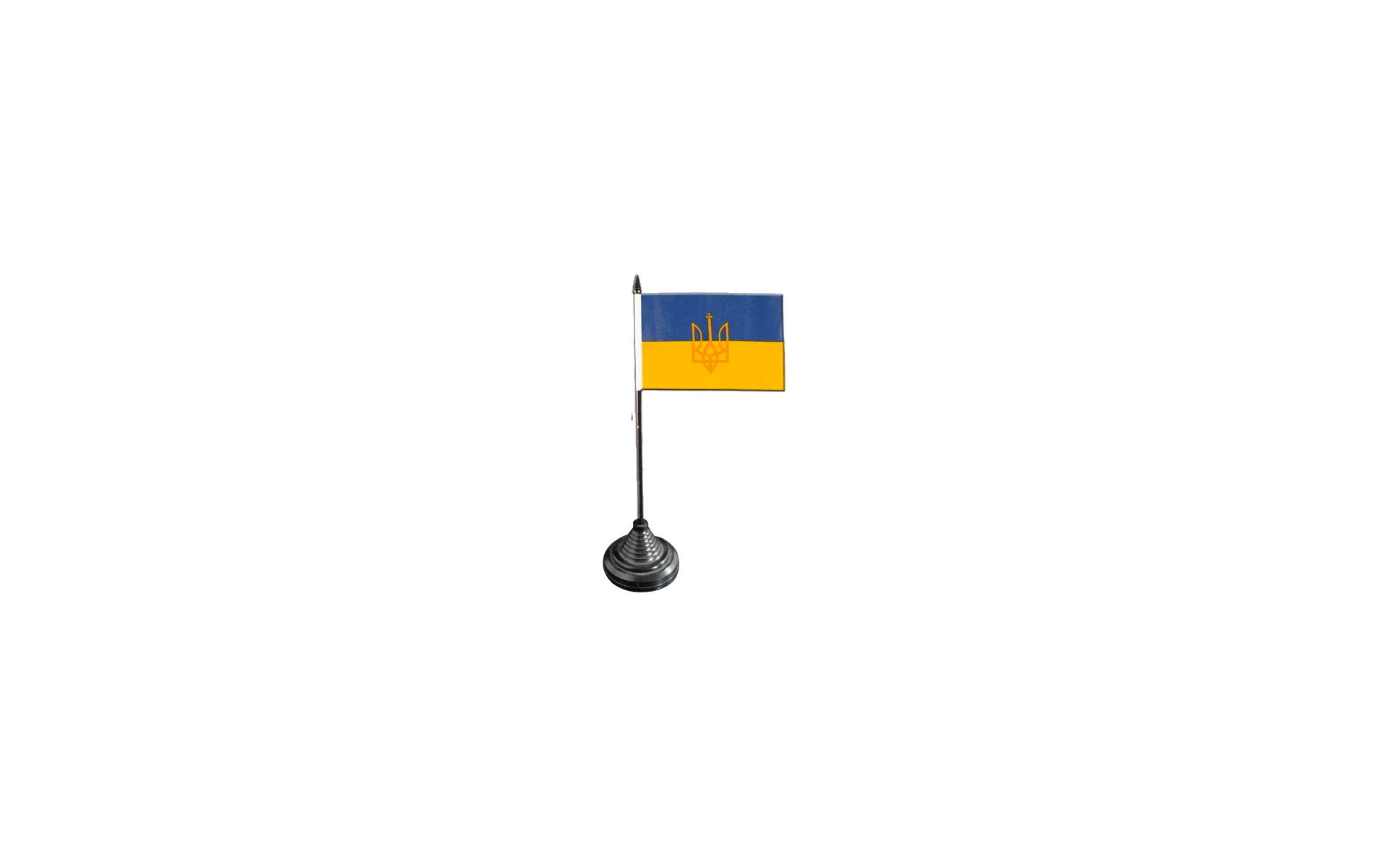 Ukrainian Desk Flag 21 x 14 cm Black Plastic Stick and Base AZ FLAG Ukraine Table Flag 5'' x 8'' 